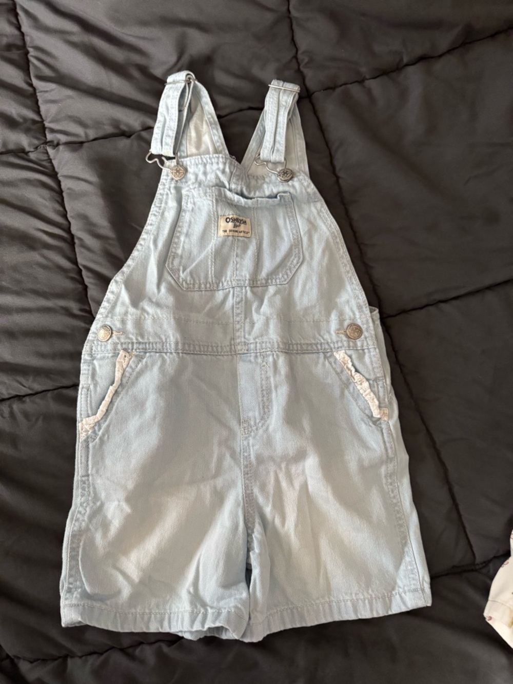 OshKosh B'gosh Light Blue Denim Short Overalls
